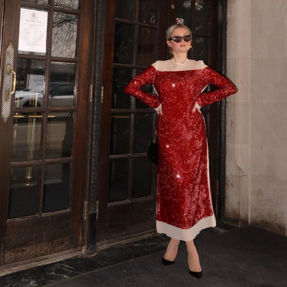 ZARA SEQUIN CHIFFON DRESS Bloggeres Favorite